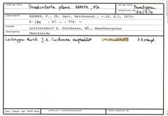 Karteikarte zum Paralectotyp von Frondicularia plana Karrer, 1870